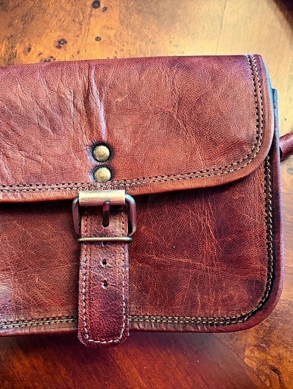 Leather Crossbody Bag in Brown
